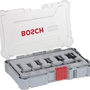 Bosch Professional 6tlg. Nutfräser Set (für Holz, für Oberfräsen mit 6 mm Schaft), 2607017465