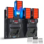 Wandfest® Wandhalterung für Bosch Akkus und Ladegeräte - Das Original | inkl. Befestigungsmaterial [Made IN Austria] Bosch Akku Halterung für 1-4 Akkus | Jetzt mehr Ordnung in Werkstatt und Garage