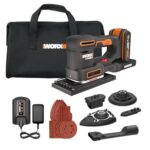 WORX WX820 Akku-Multischleifer – Schleifen ohne Staub – 5-in-1 Funktionen: Exzenter-, Fein-, Detail-, Konturen-, und Fingerschleifer – variable Geschwindigkeit – inkl. 2Ah Akku & Ladegerät
