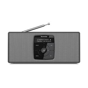 TechniSat DIGITRADIO 2 S - Tragbares DAB Stereo-Radio mit Akku (DAB+, UKW, Bluetooth Audiostreaming, OLED Display, Kopfhöreranschluss, Stereo 2 W RMS) schwarz/silber