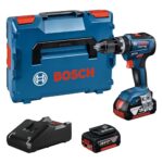 Bosch Professional 18V System Akku Schlagbohrschrauber GSB 18V-55 (max. Drehmoment 55 Nm, inkl. 2x 4.0Ah Akku, Schnellladegerät GAL 18V-40, L-BOXX)