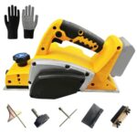 Kabelloser Handhobel für Dewalt Akku, 15000RPM Elektrische Holzhobel, 82 mm Schnittbreite, 0-2 mm Einstellbare Tiefe Bürstenlose Holzhobelmaschine Akku Hobel für Holzbearbeitung, Heimwerker