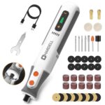 HARDELL Juego de Herramienta Rotatoria Inalámbrica 8V, 65 Accesorios, 5 Velocidades Ajustables, Carga Rápida Tipo-C, para Grabar, Lijar, Taladrar, Pulir, Soldar y Bricolaje