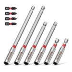 ColumPRO Magnetischer Bithalter 10 tlg. Set: 60/100/150 mm Bit Verlängerung aus S2-Stahl, starke Haltekraft, inkl. 4×PZ2 – flexibler Bithalter magnetisch für jede Schrauber- und Bohr-Anwendung