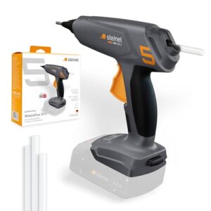 Steinel Akku Heißklebepistole MobileGlue 5011, für Metabo 18V CAS Akku, inkl. 3x Heißklebesticks, in 90 Sek. startklar, bis 90 Min. Dauerbetrieb, kabellos, Dual-Temp-Modus 130°C/200°C, ECO-Mode