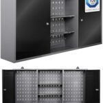 Ondis24 Werkstatt Hängeschrank Metall Werkzeugschrank abschließbar Grau Schwarz 120 cm - Kurt