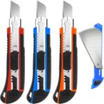 DIYSELF 3 Stück Cuttermesser, Profi Teppichmesser Kartonmesser für Kartons, Papier, Folie, Basteln, 18mm Cutter Messer Set, Robustes Universalmesser für Haushalt & Werkstatt