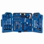 Scheppach TB99 Werkzeugkoffer gefüllt 90-tlg Werkzeug Set | Werkstattkoffer bestückt mit Schraubenschlüssel, Hammer, Zange, Schraubenzieher, Werkzeugkiste klappbar für Werkstatt und Haushalt