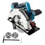 7-Zoll Akku Kreissäge kompatibel mit Makita 18-V-Akku (ohne Akku), bürstenlose elektrische Kreissäge mit 5000 U/min und roter LED-Lichtführung, 0-45° Gehrungsschnitt, 24T und 40T Sägeblätter