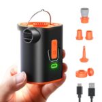 JOYROOM Elektrische Luftpumpe Kompakte für Luftmatratze mit Campinglampe, 4.8 kPa Wiederaufladbare Luftpumpe Luftmatratze mit 3600 mAh Akku Inklusive 6 Düsen Für Luftkissen Schwimmring Vakuumbeutel