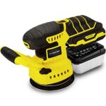TROTEC Akku Schleifmaschine PESS 10-20V – Schleifer 65 Watt, Multi Akku 20 V 2 Ah, Drehzahlstufe 3.000-12.000 U/min, Schleiffläche-Ø: 125 mm, 4 Schleifblätter