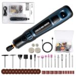 Gbformat Multifunktionswerkzeug Akku Gravierstift Kabellos Gravur Werkzeug Kit, Mini-Rotationswerkzeug Tragbar Graveur Gravurstift mit 50 Bits für Bohren, Gravieren, Polieren, Schleifen, Entrosten
