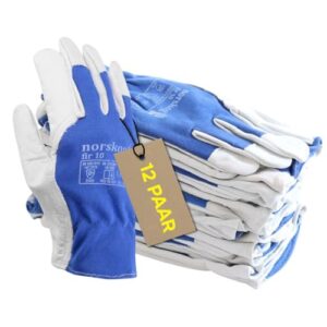 norskog FIR Arbeitshandschuhe Lederhandschuhe für Herren Handschuhe Schutzhandschuhe Gartenhandschuhe Montagehandschuhe Bauhandschuhe Lagerhaus Garten Baustelle LKW-Fahrer Heimwerker 12 Paare Gr. 11