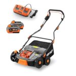 FUXTEC 40V Akku-Vertikutierer FX-E2VE38SET inkl. Akku+ Ladegerät, 2-in-1 Vertikutieren & Belüften, 38 cm Arbeitsbreite, einstellbare Arbeitstiefe bis 12 mm, 45L Fangkorb, leistungsstark & kabellos