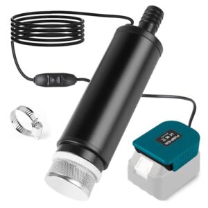CPROSP Sumpfpumpe Kompatibel mit Makita 18V Batterie (Keine Batterie), Wasserpumpe 30L/min, Transferpumpe, Tragbar Tauchpumpe, für Pool, Garten, Aquarium, Teiche, Camping