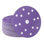 50 Stück 15 Loch Schleifpapier 150 mm Klettverschluss 240 Körnung Schleifscheiben Keramik Schleifpapier Exzenterschleifpapier für Automobil und Holzbearbeitung