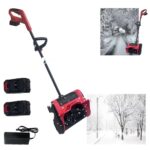 Hooha Akku Schneefräsen 21V Elektrische Bürstenlose Schneebürste für Höfe und Straßen Betrieb Bis -20° Wurfweite 8m&Arbeitsbreite 32 cm&Räumtiefe 15cm Abnehmbar Bequeme Aufbewahrung
