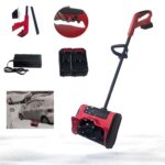 Hooha 21V x 2 Akkus Schneefräse Freude Schneeräumung mit Familie & Freunden Leicht&Praktisch&Einfach&Einhändig Schneeentferner Arbeitsbreite 32 cm/Schneehöhe 15cm/Wurfweite 8m/Schnelle Schneeräumung