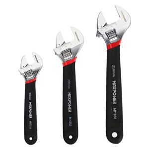 MAXPOWER Schraubenschlüssel Set verstellbarer Rollgabelschlüssel inkl. 150, 200, 250 mm 3-teilig Adjustable Wrench Einmaulschlüssel