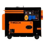 Diesel Stromerzeuger Generator Stromaggregat Geräuschlos Notstromaggregat Einphasig 230V 6500W 13PS Motor 115V E-Start Notstrom Schwarz Pulverbeschichteter Stahl 20L Kapazität Werkzeug & Trichter