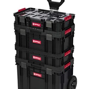 XL Werkzeugtrolley - Qbrick System Werkzeugkoffer mit Rollen, Werkstattkoffer Set, Werkstattwagen Set mit viel Zubehör! B x T x H in cm: 53 x 38 x 98 cm ! Der Mobile Alleskönner - Privat & Gewerbe