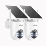 ieGeek 2K Überwachungskamera Aussen Solar: 360° PTZ Kamera Überwachung Aussen, 2.4GHz Aussenkamera WLAN kabellos akku mit PIR Bewegungsmelder, Outdoor Kamera mit Farb-Nachtsicht (Weiße 2)