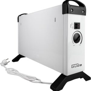 Güde Konvektionsheizgerät GKH 2000 (2 kW Heizleistung, 3 Heizstufen (0,75/1,25/2 kW), stufenloser Thermostat, 45 m³ max. Raumheizvermögen, lautlose Konvektionswärme, Überhitzungsschutz, Tragegriffe)