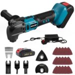 Akku Multifunktionswerkzeug für Makita 18V Akku, Oszillationswerkzeug Multitool mit 2.0Ah Akku, Bürstenloses Motor 6-Stufen 21000 U/min, 4° Winkel, mit 21pcs Zubehör zum Schneiden Schleifen