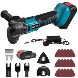 Akku Multifunktionswerkzeug für Makita 18V Akku, Oszillationswerkzeug Multitool mit 2.0Ah Akku, Bürstenloses Motor 6-Stufen 21000 U/min, 4° Winkel, mit 21pcs Zubehör zum Schneiden Schleifen