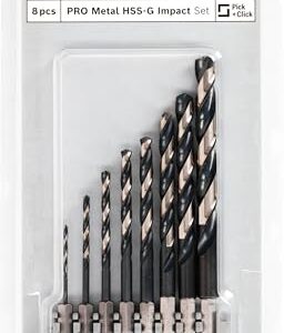 Bosch 8x PRO Metal HSS-G Impact Spiralbohrer-Set (für Nichteisenmetalle, Stahl, Ø 2,0, 3,0, 4,0, 5,0, 6,0, 7,0, 8,0, 10,0 mm, Professional Zubehör Schlagbohrer/Schrauber, Bohrmaschine/Schrauber)