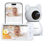 ieGeek 2K-Babyphone mit Kamera und Nachtsicht, 5-Zoll-WLAN-Video-Babyfon, Gegensprechfunktion, Schrei-/Bewegungserkennung, Temperaturerkennung, PTZ, Mobile App