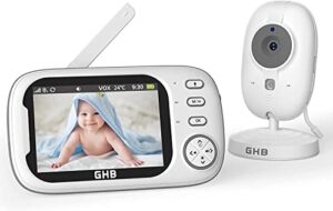 GHB Video-Babyphone mit 3,5 Zoll LCD-Display und Nachtsicht (WLAN-frei)