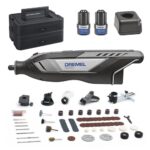 Dremel 8250 12V Akku-Rotationswerkzeug 5.000-30.000 U/min Bürstenloser Multifunktionswerkzeug set mit Dremel Box, 65 Zubehören, 5 Auf-und Vorsätze 2 Akku+ Ladegerät zum Schleifen, Fräsen, Gravieren