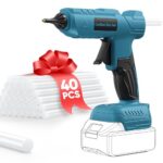 FAHEFANA 18V 200W Heißklebepistole Akku für Makita Akku, Klebepistole mit 40x11mm Klebestick, Schnelles Aufheizen, An/Aus-Funktion, Heißklebepistole Kabellos für DIY, Basteln, Haus(Kein Akku)