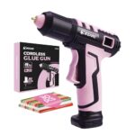 EZARC Heißklebepistole Kabellose, 15s Schnelle Aufheizung, Akku Heissklebepistole Set mit 2500-mAh-Lithium-Batterie & 30 Klebesticks für Kunst, Handwerk, Dekorationen, Heimreparaturen