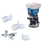 Bosch Professional 18V System Akku-Kantenfräse GKF 18V-8 (inkl. Parallelanschlag, 2x Saugadapter zum Fräsen, Spanschutz, 8-mm-Spannzange, Spannschlüssel, ohne Akku/Ladegerät)