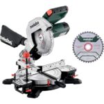 metabo Kappsäge KS 216 M Set - 1100 W, 216 mm Sägeblatt - Präzisionsschnitt, LED-Schattenlinie, integrierte Tischverbreiterung, leicht und mobil - Inkl. 2 Hartmetall-Sägeblätter und Zubehör
