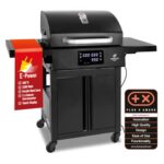LANDMANN Elektro-Grillwagen EG-II-591 | Leistungsstarker Standgrill mit 2 Fleischthermometern & Deckelthermometer | Ohne Gas & ohne Kohle grillen | Grillfläche ca. 59 x 40,5 cm | 3200W [Schwarz]