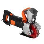 BuoQua Mauernutfräse Wandfräse 5000 U/min Wand Chaser Maschine 4800Watt Wand Groove Schneidemaschine Stoßmaschine 42mm für Ziegel Granit Marmor Beton Cutter Notcher Groover mit 5 x Sägeblätter