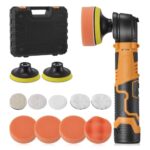 Akku Poliermaschine set mit 2 * 8cm Polierteller, Mini Polierer Auto 3000RPM mit 12V 2,0Ah Batterie 25mm/75mm Polierteller,Autopoliermaschine klein zum Polieren von Auto