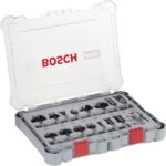 Bosch 15x PRO Fräser-Set gemischt (für Weichholz, Hartholz, Ø 13/16/13/35/25/16/32/32/27/29/19/25/8/10/16 mm, Professional Zubehör Handfräse, Kantenfräse)