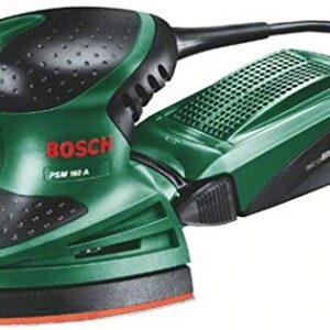 Bosch Multischleifer PSM 160 A, 3 Schleifblätter, Karton (160 W, Schwingzahl 24.000 min-1, Schwingkreis-Ø 1,6 mm)