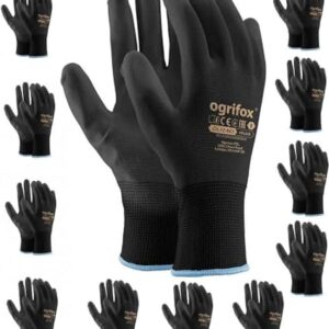 12 Paar PU schwarz beschichtet Nylon Arbeitshandschuhe. Garten-, Builders, Mechaniker