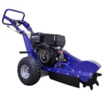 T-Mech Benzin Stubbenfräse 15PS Baumstumpffräse Baumwurzel Stockfräse Gartenfräse Wurzelfräse Fräse Blau 4-Takt Motor Stahl Lufträder Ergonomischer Handgriff mit Sicherheitsausrüstung und Werkzeugset