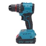 SUPYINI Bürstenloser Li-Ionen-Bohrer, Kabelloses Elektrisches Bohrmaschinen-Set, 55 N Torsion, 25+1 Einstellungen mit LED-Licht und -Ladegerät, Zum Betonbohren und Anziehen von (EU-Stecker)