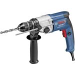 Bosch Professional Bohrmaschine GBM 13-2 RE (inkl. Hochpräzises Schnellspannbohrfutter, 1,5 - 13mm, Zusatzhandgriff, Tiefenanschlag 210mm)