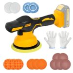 Akku-Poliermaschine for Dewalt 18/21V Batteies, 0-4500RPM, 8 variable Geschwindigkeiten und Polierer-Kit, 150mm Basis für Auto Detailing/Polieren/Wachsen/Kratzer entfernen (Batterien nicht enthalten)
