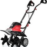 FANTASK 1500W Elektro Bodenhacke mit 6 Hackmesser, Bodenfräse Gartenfräse 43cm Arbeitsbreite & 22cm Arbeitstiefe 400 U/m, Rot + Schwarz