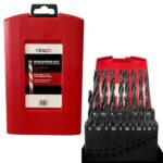 Bohrerset Spiralbohrer Satz 1 bis 10mm in 0,5 mm-Schritten für präzises Bohren in Metall, Holz & Stahl, hohe Verschleißfestigkeit, kompatibel für alle Bohrfutter, rollgewalzt, schwarz, 19-teilig