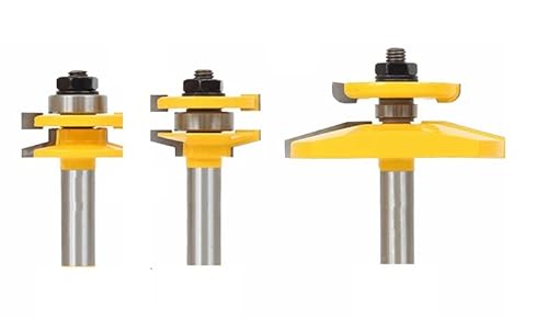 12mm 1/2 Zoll Schaft 3 Bits 15 Grad Fase Schranktür Zapfen Fräser Set Schiene & amp;Holm-Profilfräser(12.7mm shank)